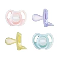 Tommee Tippee Ultra-light Silicone Pacifier, 6-18 months, Symmetrical One-Piece Design, BPA-Free Silicone Binkies, Pack of 4