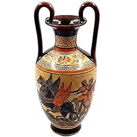 Greek Pottery Amphora Vase 35cm,Paris abducts Helen