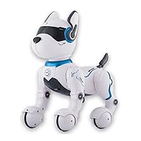 Top Race Programmable Robotic Dog Toy - Remote Control Pet with Touch Function, Voice Control for Kids 5-7 - Rechargeable Smart Animal Toy
