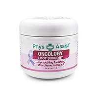 PhysAssist Oncology Foot Support, Soothing, Calming and Hydrating After Chemo. Non irritant, Clinically Tested. 4 oz Jar