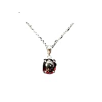 .Natural Ethiopia Opal Pendant necklace,Black opal,aquamarine red garnet necklace 925 sterling silver jewelry for women