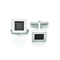 Titanium Polished Black Ip-plated Wire Cuff Links