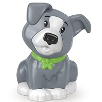 Little People Replacement Part for Fisher-Price Playset - HBW73 - Gray and White Dog Wearing Green Collar - Works Great with Any Playset