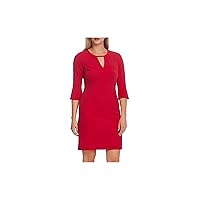 Vince Camuto Womens Crepe Flare Sleeves Wear to Work Dress