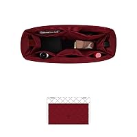 Organizer Insert with Silky Satin Fit for Chanel Classic Flap Jumbo 28, Lightweight Insert for Chanel Flap Bag (Ruby, Chanel CF Jumbo)