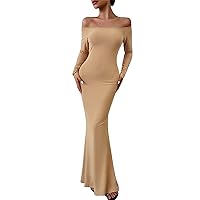 Women's Long Sleeve Bodycon Dress Solid Color V-Neck Double Breasted Buttocks Split Dress Summer Dresses 2023
