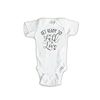 Get Ready To Fall In Love Pregnancy Announcement Onesie Valentine's Day Baby Reveal