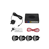 Car Parking Sensor22Mm Parking Sensor Kit Reverse Backup Radar Sound Alert Indicator Probe System Car Parktronic with Buzzer 4 Sensors Buzzer 12V(Color:Black)