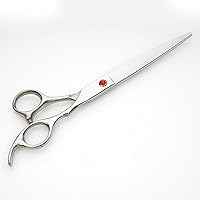Household Stainless Steel Barber Scissors Set Direct Scissors Teeth Scissors Curved Scissors Bangs Thin Scissors Beauty Salon Scissors 银色直剪