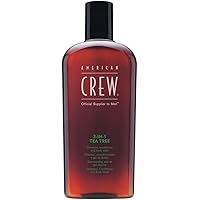American Crew Shampoo, Conditioner & Body Wash for Men, 3-in-1, Tea Tree Scent, 15.2 Fl Oz