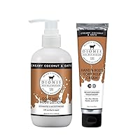 Dionis Creamy Coconut & Oats Lotion (8.5 oz), Hand and Body Cream (3.3 oz) Bundle