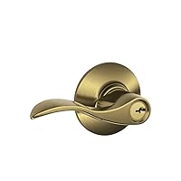 SCHLAGE F51A ACC 609 Accent Keyed Lever, 2.3 x 2.8 x 2.8 inches, Antique Brass