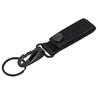 Heavy Duty Belt Keeper Clip Key Holder with Nylon MOLLE Strap & Metal Snap & Key Clip & Key Ring Keychain Organizer