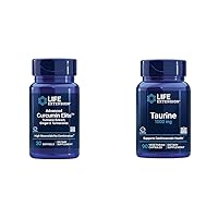 Life Extension Advanced Curcumin Elite 30 Softgels and Taurine 1000mg 90 Capsules Bundle for Inflammatory Response, Immune, Heart, Liver, Brain, Muscle and Nervous System Health