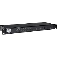 TRIPP LITE 8-Port Steel Rackmount IP KVM Switch with On-Screen Display (B022-U08-IP), Black