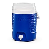 Igloo Portable Sports Cooler Water Beverage Dispenser with Flat Seat Lid