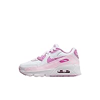 Nike Air Max 90 Little Kids' Shoes (FZ3558-100, White/Pink Foam/Playful Pink) Size 13
