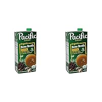 Pacific Foods Organic Chicken Bone Broth With Black Garlic & Shiitake Mushroom, 32 oz Carton (Pack of 2)
