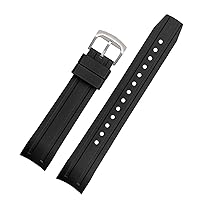 Curved interfaces WatchBand for Citizen BN0190-15E/0191/0193 CA0718-13E CA4386/4385 Men Rubber Watch Strap Bracelet Accessories (Color : 10mm Gold Clasp, Size : 22mm)