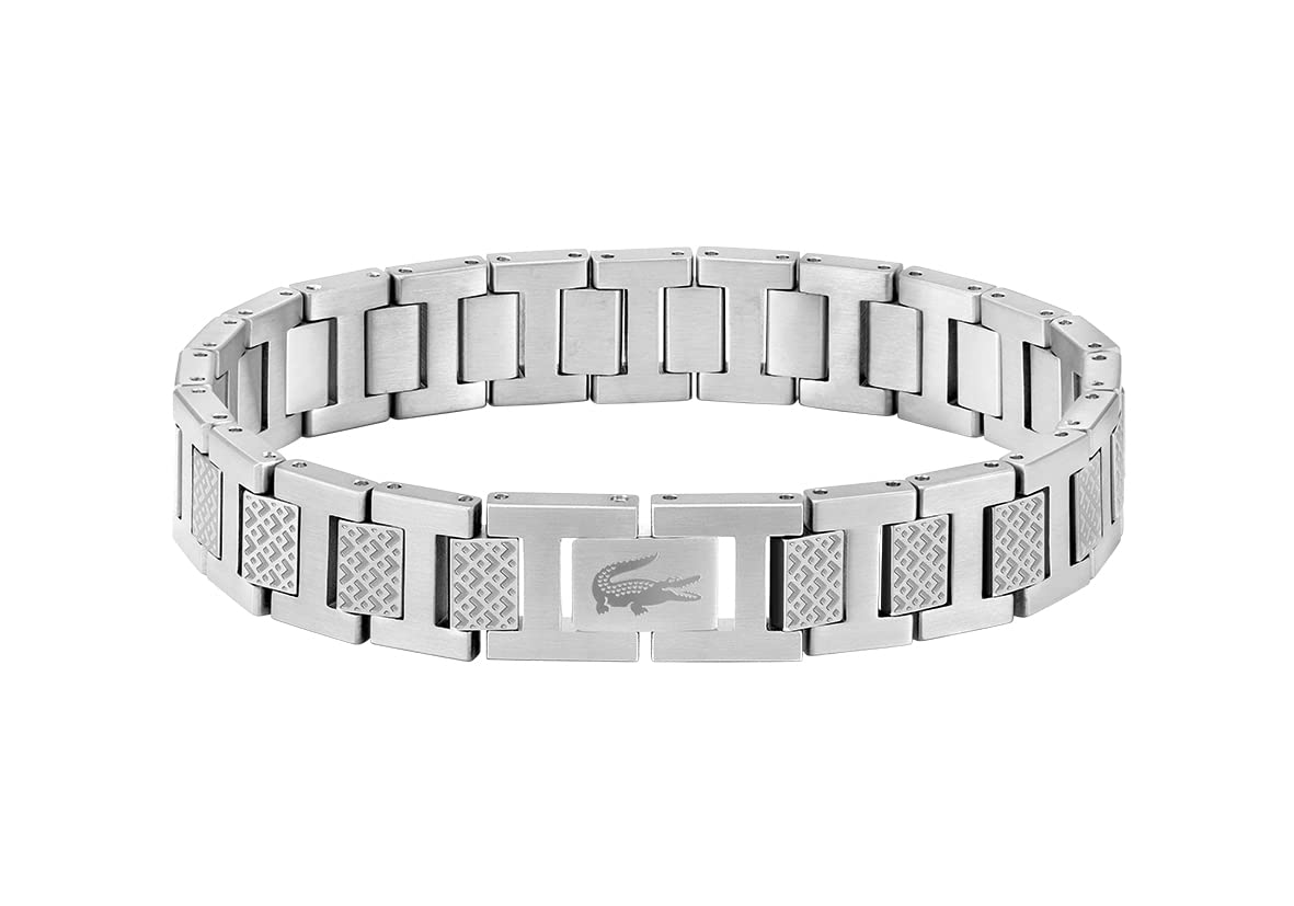 Lacoste 2040117 Jewelry Metropole Men's Stainless Steel Link Bracelet Color: Silver