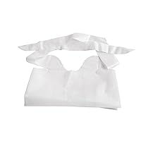 Medline Tie-On Disposable Water-Resistant Plastic White Bibs, Ideal for Healthcare Facilities, 15