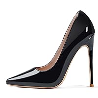 GENSHUO Women's 4.7 Inch Pumps Pointy Closed Toe Stiletto Sexy High Heels Slip on Porm Party Wedding Dress Shoes