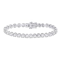 14K White Gold Diamond Tennis Bracelet 7 Ctw.