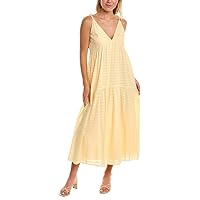 Joie Womens Burnout Maxi Dress, L, Yellow