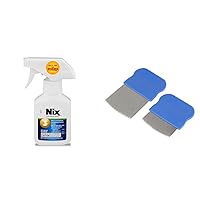 Nix Lice & Bedbug Killing Spray for Home, Bedding & Furniture and Ezy Dose Kids Lice and Eggs Comb Pack of 2 (Short/Long)