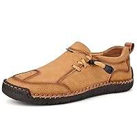 Men's Mesh Dress Sneakers with Knit Uppers, Slip-On Loafers, Elastic Collars, Shock Absorbing Soles