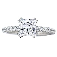 NANA Jewels Princess Cut Solitaire Engagement Ring made w/Pure Brilliance Zirconia in 1.50ct, 2.00ct, & 3.00ct