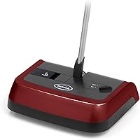 Ewbank 830 Evolution 3 Non-Electric Portable Hard Floor and Carpet and Rug Sweeper with Adjustable Height, 2 Brush Settings for All Floors, 9 inch Sweeping Path, Dark Red