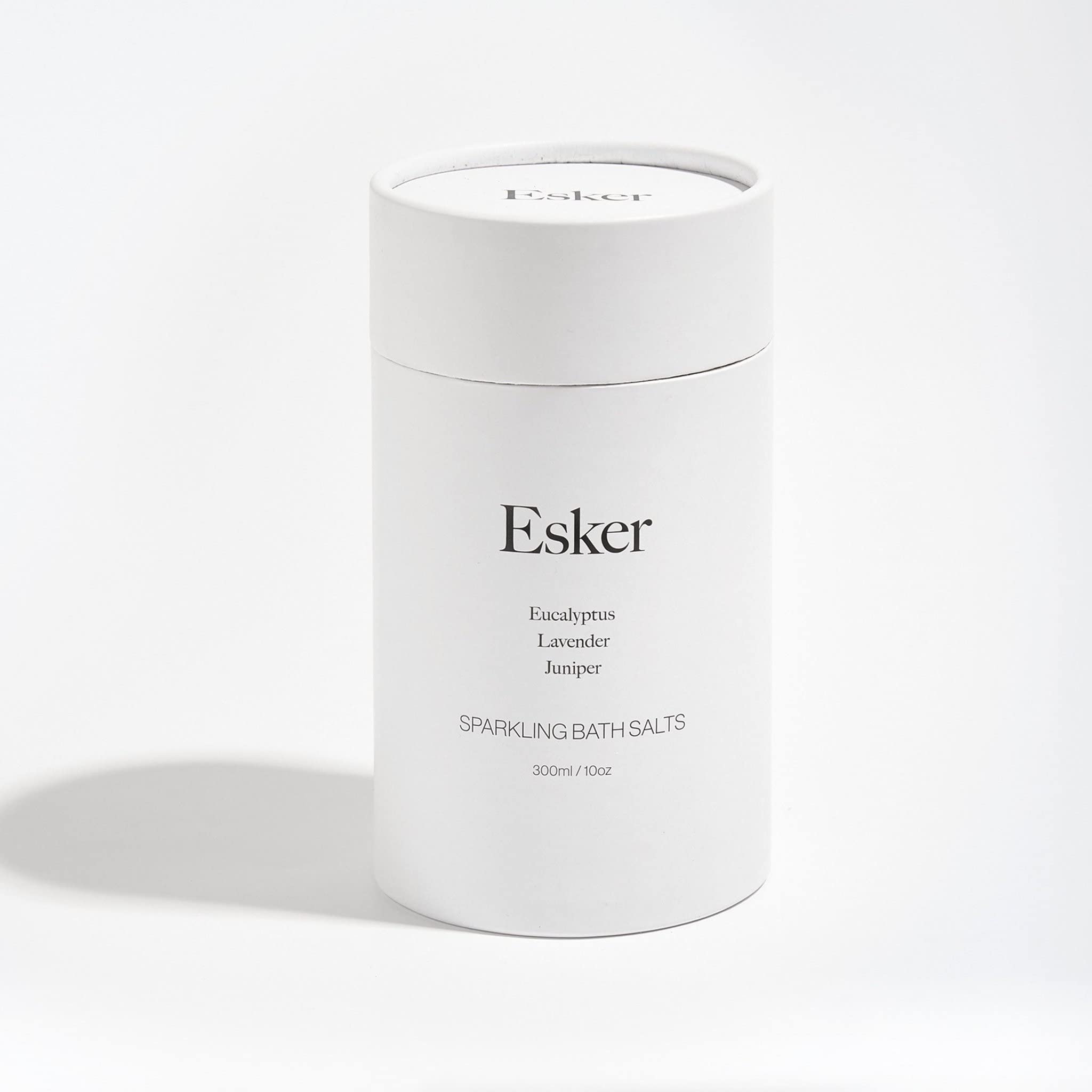 Esker - Natural Sparkling Bath Salts in Custom Glass Carafe | Vegan, Cruelty-Free, Clean Beauty (10 oz | 300 mL)
