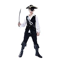 DSplay Boys Pirate Costume Cosplay Kids Buccaneer Clothing Role Play Child Halloween Party