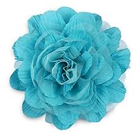 Expo International Ruffle Flower Pin and Hairclip Hair Accessory, Turquoise