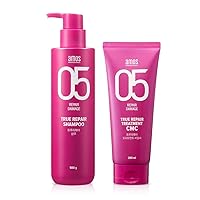 AMOS PROFESSIONAL True Repair Shampoo 17.6 oz + CMC Treatment 6.7 oz | Damaged Hair Care Routine | No more Tangled Hair and Split Ends | Amorepacific Hair Salon Brand