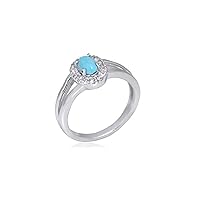 RKGEMSS Amazing Turquoise 925 Sterling Silver Ring ~ Natural Turquoise Gemstone Fancy Ring ~ Dainty Ring ~ Gift For Mom ~ Boho Ring ~ Statement Ring ~ Gifts For Her, Blue