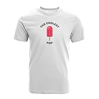 GotPrint Coolest Pop T-Shirt | Funny Best Dad Gift | Fathers Day | Novelty Printed Letter | Crewneck 100% Cotton Graphic Tee