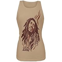 Bob Marley - Womens One Love Juniors Tank Top Small Tan