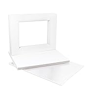 Pack of 10 16x20 White/White Double Mats Mattes with White Core Bevel Cut for 11x14 Photo + Backing + Bags