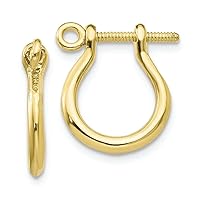 10k Yellow Gold Small Shackle Link Screw Earrings (pair)