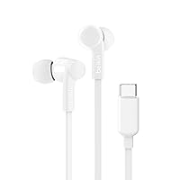 SoundForm Headphones - Wired In-Ear Earphones With Microphone - Wired Earbuds For iPad Mini, Galaxy & More With USB-C Connector (USB-C Headphones) (White)