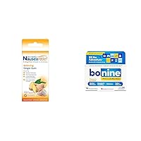 Anti-Nausea Ginger Gum 24 Count & Bonine Motion Sickness Relief Tablets 16 Count Bundle