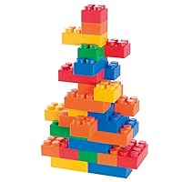 Plump Soft Building Blocks - 60-Piece Jumbo Stacking Multicolor Set for Early Cognitive Development and Creative Play - Ages 3 Months+