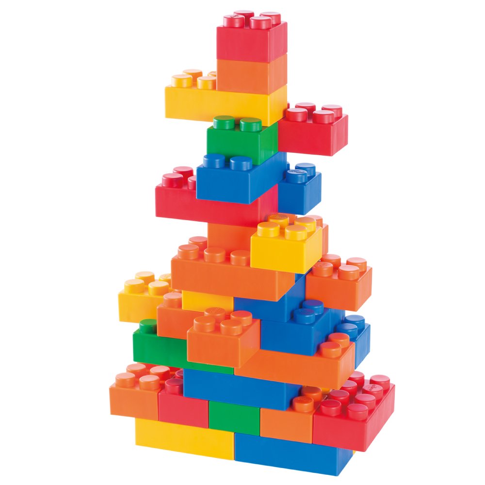UNiPLAY Plump Soft Building Blocks — Jumbo Multicolor Stacking Blocks for Cognitive Development and Educational Games for Ages 3 Months and Up (60-Piece Set)