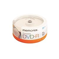 Memorex DVD-R 16x 4.7GB 20 Pack Spindle Printable