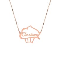 Personalized Custom Name Ice Cream Stainless Steel Pendant Cupcakes Fun Creative Women Necklace Gifts