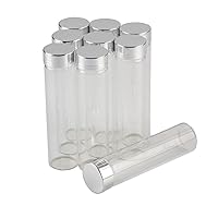50units 30x120mm 60ml Empty Jars Glass Bottle with Aluminium Gold or Silver Color Screw Cap Sealed liquid Food Gift Container (50, 60ML-Silver Lid)