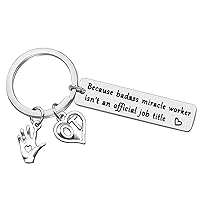 Dabihu Occupational Therapist Gift Appreciation Jewelry Because Miracle Worker Isn't An official Job title Keychain Funny Occupational Therapist Keyring OT Assistant Thank You Gifts Graduation Gift