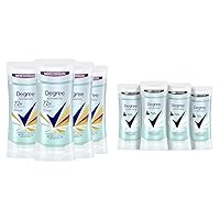 Degree Advanced MotionSense Antiperspirant Deodorant 4 Count 72-Hour Sweat And Odor Protection & Women's Black+White 4 Count Antiperspirant Balm 2.6 oz - Protects from Deodorant Stains